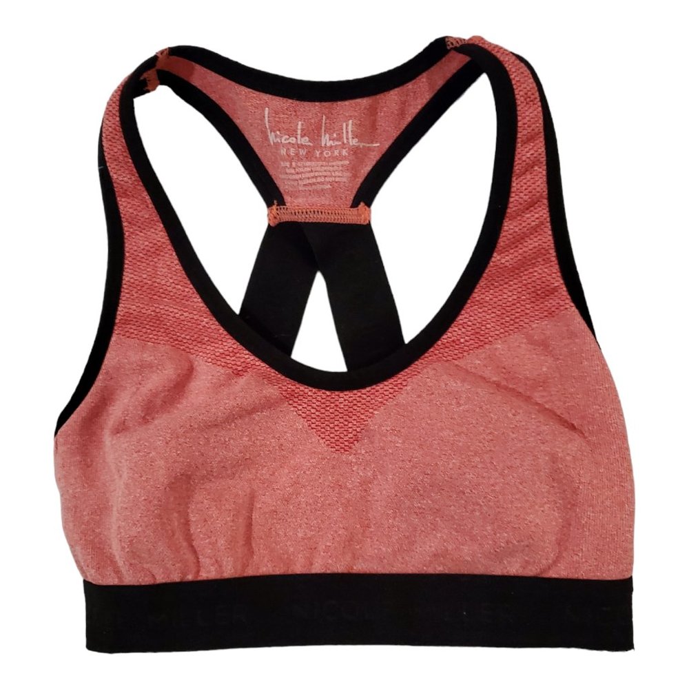 Nicole Miller Red Washed/ Black Sports Bra Size Small